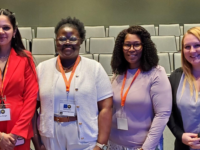 Pictured from left to right: HCC Coleman College students Neha Singh, Oyinoluwa Ogunjobi, Shelly Turner and Brittany Clarke.