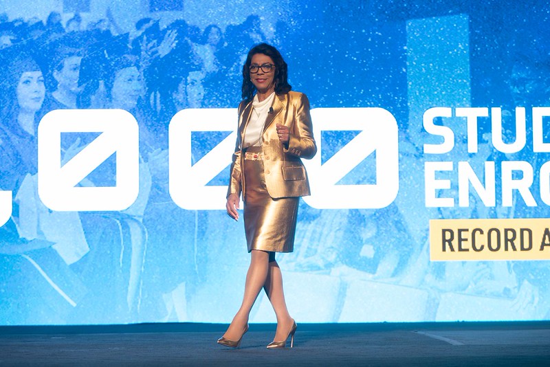 Chancellor Margaret Ford Fisher speaking at convocation